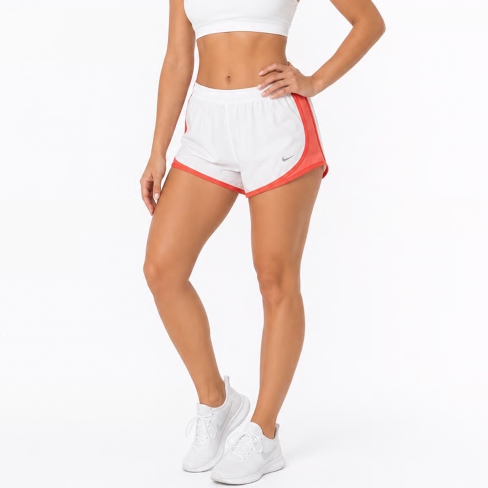Nike Womens Tempo Dri-FIT Running Shorts White Coral Size L